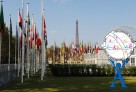 L'Unesco à Paris : un cadre idéal pour la finale "d'AeH". Ici, les jardins, avec les drapeaux des pays membres de l'Organisation des Nations Unies pour l'éducation, la science et la culture. 