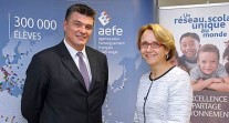 Visite et conférence de presse du secrétaire d'État David Douillet à l’AEFE