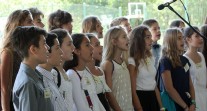 Visite du président de la République à Buenos Aires : chorale du lycée franco-argentin