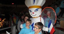 Euro de badminton 2016 : avec la mascotte des championnats d'Europe au Vendéspace