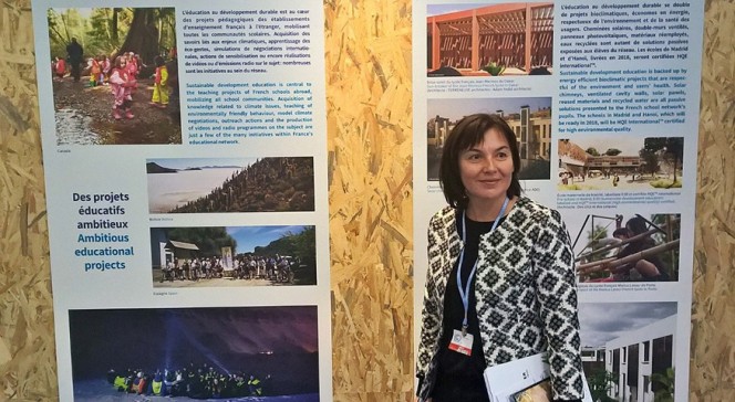 Au Bourget, sur le site de la COP 21 : Annick Girardin