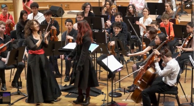 Concert de l’Orchestre des lycées français du monde à Radio France : Adriana Tanus et Alithéa Ripoll