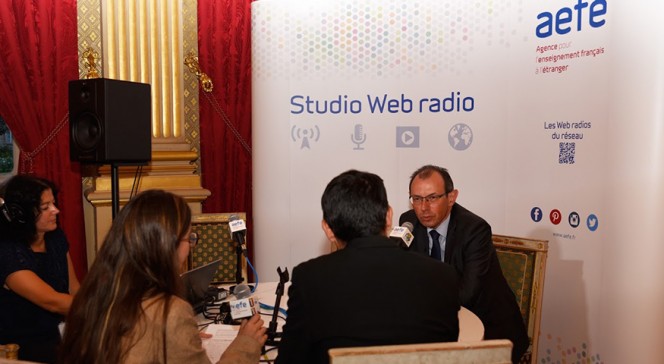 Cérémonie du 29 juin 2016 au Quai d&#039;Orsay :  le directeur de l&#039;AEFE dans le studio Web radio