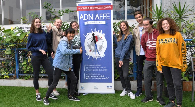 Premiers échanges scolaires ADN-AEFE : les participants du Lycée français international de Hong Kong