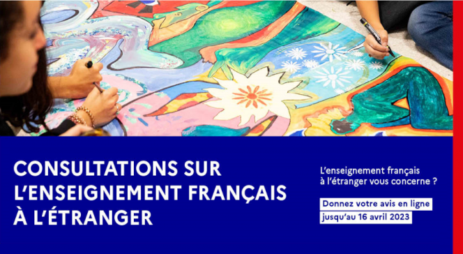 Visuel associé à la consultation sur l&#039;enseignement français à l&#039;étranger (2023)
