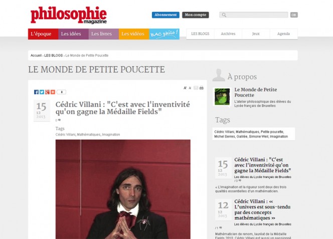 Le blog &quot;Le Monde de Petite Poucette&quot; sur le site de Philosophie Magazine