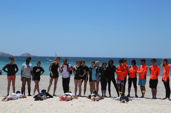 JIJ 2017 à Marseille :position de départ pour le &quot;Beach Flag&quot;