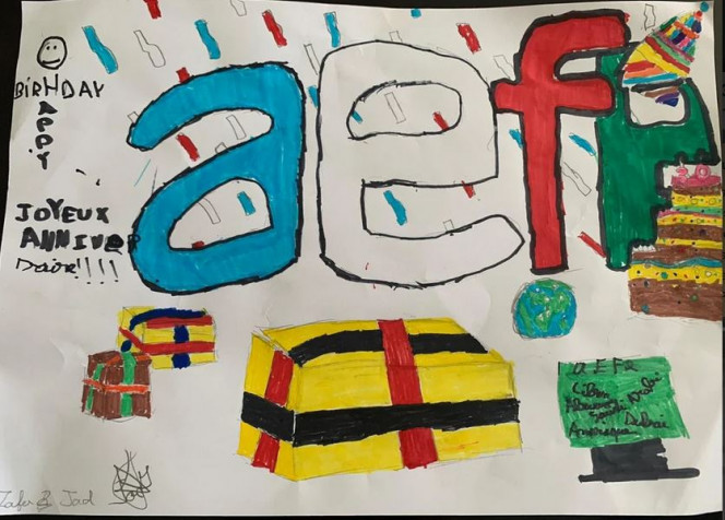 Semaine/mois des langues : dessin dédié à l&#039;AEFE par deux élèves 
