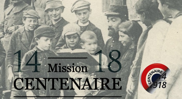 Photo de la Grande Guerre et label "Centenaire"