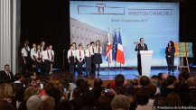 Inauguration du lycée international de Londres Winston-Churchill par le président de la République