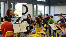 L'Orchestre des lycées français du monde (saison 4) à Madrid : les violons en répétition