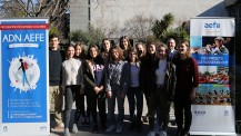 Premiers échanges scolaires ADN-AEFE : un groupe de participants au Lycée français de Madrid