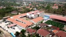 Inauguration des nouveaux locaux du lycée français international Josué-Hoffet de Vientiane : vue aérienne