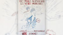 Concours d’affiches "Égalité professionnelle" 2022 – Affiche finaliste - Lycée français de Barcelone, Espagne ("Une époque ancienne mais les mêmes problèmes")