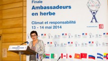 Finale d'Ambassadeurs en herbe 2014: Annick Girardin encourage les élèves